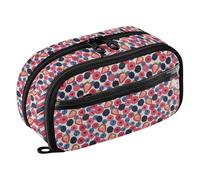 Yuiboo Blush Purple Wild Berry Mix with Double Zipper Pencil Case Portable Large Capacity Sturdy Stationery for High School College Students