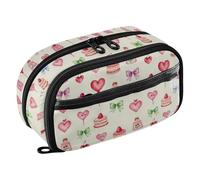 Yuiboo Candy Hearts and Bows Elastic Pen Loops Pencil pouching Full Printed Water Resistant Back To School Supplies