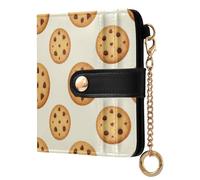 Yuiboo Cartoon Cheeseburgers Women's Folding Wallet With Card Slots Cute PU Leather Folding Wallet for Women, Sweet Chocolate Chip Cookie, One Size, Art Deco