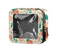 Yuiboo Clear Makeup Organizer Bag Delicious Peach Peaches Leather Toiletry Bag Skin Care Bag for Flying, delicious17, 5.1" x 4.7" x 2.2", Art Deco