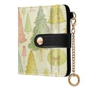 Yuiboo Colorful Sea Creature Ocean Women's Folding Card Wallet Unique Compact Magnetic Snap Closure as Gift, Cute Christmas Tree forests, One Size, Art Deco