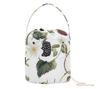 Yuiboo Crochet Bag Sweet Berry Fruit White Bags For Crocheting Portable Travel Storage for Crochet Knit Knitting Supply