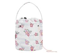 Yuiboo Crochet Bags Japanese Peach Floral Modern Yarn Ball Holder Portable Travel Storage for Crochet Holder Yarn Accessory