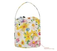 Yuiboo Crochet Storage Austria Edelweiss Beauty Summer Flowers Colorful Crochet Supplies Organizer with Holes Needle Storage for Knit Crochet Yarn Organizer