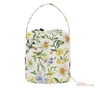 Yuiboo Crochet Storage Austria Edelweiss Beauty Summer Flowers Craft Bag Organizer with Holes Crochet Tote for Knitting Tools Knitting