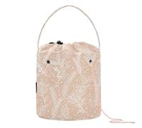 Yuiboo Crochet Tote Bag Merry Christmas Holiday Floral Retro Peach Crochet Yarn Holder Portable Travel Storage for Needle Holder Crochet Organizer