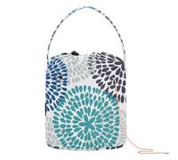 Yuiboo Crochet Yarn Bag Bright Colors Medallion Floral Scandinavian Knitting Bag Yarn Storage Tote with Holes Storage Bag for Crochet Tools Yarn Craft