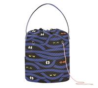 Yuiboo Crochet Yarn Bag Purple Mistery Eyes Hallowmas All Saints' Day Crochet Bag Organizer Portable Crocheting Bag for Crochet Hook Storage Organizer