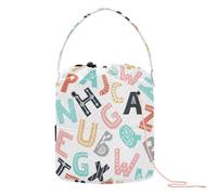 Yuiboo Crochet Yarn Bag Scandinavian Style Alphabet Crochet Storage Organizer with Holes Storage Bag for Knitting Kit Crochet Organizers