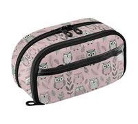 Yuiboo Cute Owl Print Multi-Slot Stationery Organizer Full Printed Tear Resistant for High School College Students