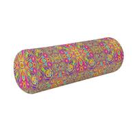 Yuiboo Cylinder Shaped Pillows, Vibrant Psychedelic Pattern Decorative Throw Pillows Memory Foam with Cover Down Neck Support for Couch