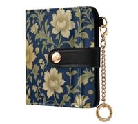 Yuiboo Dark Burgundy Roses Ladies Premium Foldable Wallet Portable PU Leather 7 Card Slots for Daily Use, William Morris Cream Floral, One Size, Art Deco