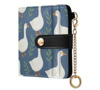 Yuiboo dog Face Paw Women's Folding Wallet Convenient Compact RFID Blocking as Gift, White Duck, One Size, Art Deco