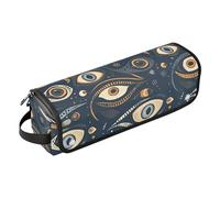 Yuiboo Hair Tools Travel Bag and Heat Resistant Mat Waterproof Curling Iron Travel Case for Curling Iron Straightener Flat Hair Dryer, Magic Evil Eyes Mystery Blue Orange Travel Essentials for