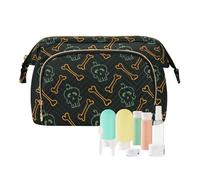 Yuiboo Happy Halloween Funny Skulls Makeup Bags Lightweight Makeup Bag Organizer Change Purse for Toiletry Travel Kit Organizer, Happy Halloween (86, One Size, Art Deco
