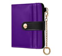 Yuiboo Indigo Purple Ladies PU Leather Bifold Wallet Waterproof PU Leather Wallet With Card Slots for Women Boys Girls
