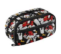 Yuiboo Karate Fighter Red White Elastic Pen Loops Pen Bag Portable Large Capacity Water Resistant Back To School Supplies