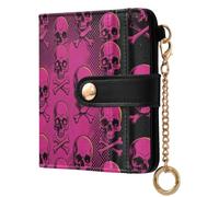 Yuiboo Ladies Bifold Wallet, Convenient Card Cases | PU Leather, Credit Card Holder, For Daily Use, Punk Gothic Pirate Skul