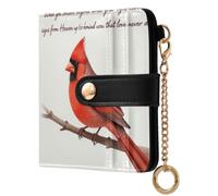 Yuiboo Ladies Bifold Wallet, Unique Mini Purse | Compact , Credit Card Holder, Travel, Red Bird Sign From Heaven