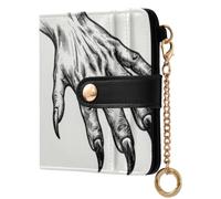 Yuiboo Ladies Folding Coin Wallet, Portable Mini Purse | PU Leather, Credit Card Holder, As Gift, Scary monsters Claw Hand