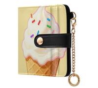 Yuiboo Ladies Premium Foldable Wallet, Lightweight Wallet Purse | Waterproof, 7 Card Slots, Travel, Vanilla Ice Cream Sprinkle Party