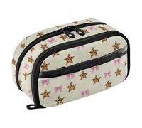 Yuiboo Leopard Star Bows Elastic Pen Loops Pencil pouching Full Printed Water Resistant Back To School Supplies