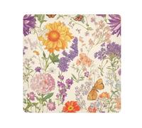 Yuiboo Magic Make Up Bag Cloth Vintage Flowers Rustic Beige Makeup Organizer Wrap Camera Lens Cloth Wrapper For Toiletries 17.7 X 17.7, vintage Flowers rustic747, 17.7x17.7in, Art Deco
