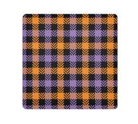 Yuiboo Magic Self-Adhesive Makeup Bag Cloth Halloween Plaid Scotland Purple Orange Organizer Wrap Camera Lens Cloth Wrapper For Toiletries 17.7 X 17.7, Halloween Plaid Scotland Purple Orange,