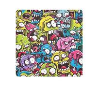 Yuiboo Magic Self-Adhesive Travel Cosmetic Bag Cloth Colorful Cartoon Zombie Bright Make Up Organizers Wrap Camera Lens Cloth Wrapper Cosmetic Organizers For Travel 21.7 X 21.7, colorful cartoon