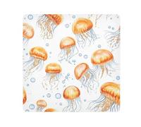 Yuiboo Magic Self-Adhesive Travel Pouchs Cloth Funny Gold Jellyfish White Travel Organizer Wrap Camera Lens Cloth Wrapper Cosmetic Organizers For Travel 17.7 X 17.7, funny gold Jellyfish white,