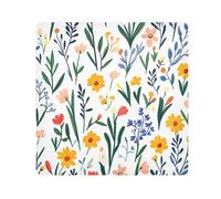 Yuiboo Magic Sticker Cosmetic Pouchs Cloth Spring Cute Colorful Florals White Travel Make Up Organizer Wrap Camera Lens Cloth Wrapper Makeup For Women 13.8 X 13.8, spring cute colorful Florals
