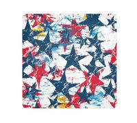 Yuiboo Magic Sticker Makeup Bag Cloth American 4th Of July Blue Red Graffiti Stars Makeup Organizer Wrap Camera Lens Cloth Wrapper Cosmetic Organizers For Travel 13.8 X 13.8, American 4th of July blue
