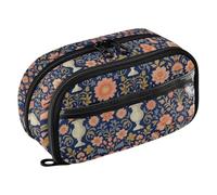 Yuiboo Peach Floral Vase Motif Elastic Pen Loops Pencil pouching Full Printed Water Resistant Back To School Supplies