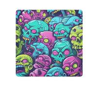 Yuiboo Portable Make Up Bag Cloth Colorful Cartoon Zombie Funny Graffiti Travel Bag Organizer Wrap Camera Lens Cloth Wrapper For Toiletries 21.7 X 21.7, colorful cartoon zombie funny Graffiti,