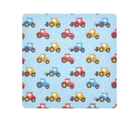 Yuiboo Portable Make up Pouchs Cloth Colorful Cartoon Tractors Light Blue Jewelry Organizer Wrap Camera Lens Cloth Wrapper Makeup For Women 17.7 X 17.7, colorful cartoon tractors light blue,