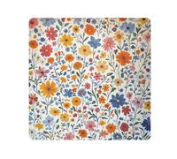 Yuiboo Protective Makeup Bag Cloth Spring Cute Floral Colorful Rustic Makeup Organizer Wrap Camera Lens Cloth Wrapper Makeup For Women 13.8 X 13.8, spring cute floral colorful rustic358, 13.8x13.8in,