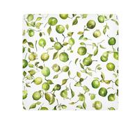 Yuiboo Protective Makeup Organizer Bag Cloth Green Lime Fruit White Organizer Wrap Camera Lens Cloth Wrapper Makeup For Women 17.7 X 17.7, green Lime fruit white, 17.7x17.7in, Art Deco