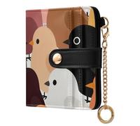 Yuiboo Rainbow Bird Flock Ladies Cute Foldable Wallet Convenient Compact PU Leather Wallet for Woman Girl