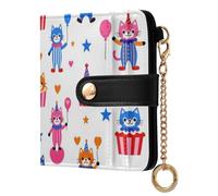 Yuiboo Rustic Cow Skull Women's Leather Folding Wallet Cute Waterproof Magnetic Snap Closure as Gift, Birthday Party Cats, One Size, Art Deco