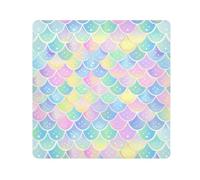 Yuiboo Self-Adhesive Make Up Bag Pouchs Cloth Beautiful Mermaid Scales Pastel Green Blue Travel Make Up Organizer Wrap Camera Lens Cloth Wrapper Makeup For Women 13.8 X 13.8, Beautiful mermaid scales