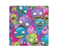 Yuiboo Self-Adhesive Make up Pouchs Cloth Colorful Cartoon Zombie Graffiti Peach Travel Organizer Wrap Camera Lens Cloth Wrapper Organizer Bags For Women 13.8 X 13.8, colorful cartoon zombie Graffiti