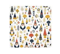 Yuiboo Self Adhesive Makeup Bag Cloth Cute Gnome Organizer Wrap Camera Lens Cloth Wrapper Cosmetic Organizers For Travel 13.8 X 13.8, cute Gnome225, 13.8x13.8in, Art Deco