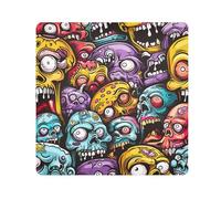 Yuiboo Self-Adhesive Makeup Travel Case Cloth Zombie Colorful Cartoon Bright Makeup Organizer Wrap Camera Lens Cloth Wrapper Organizer Bags For Women 17.7 X 17.7, zombie colorful cartoon bright,