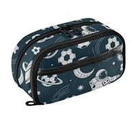 Yuiboo Space Astronaut Soccer Moon Expandable Pencil pouching Full Printed Tear Resistant for High School College Students