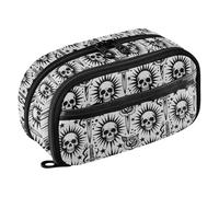 Yuiboo Star Moon Gothic Skull Tile Elastic Pen Loops Pencil pouching Portable Large Capacity Sturdy Stationery Back To School Supplies