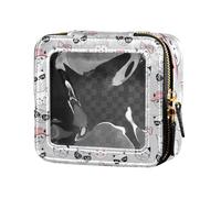 Yuiboo Transparent Makeup Bag, Funny Animals, Cute Cats, Grey, Travel Toiletry Bag, Makeup Bag, Organiser for Flies, Funny Animals, Cute Cats, Grey, 5.1" x 4.7" x 2.2", Art, Funny Animals, Cute Cats,