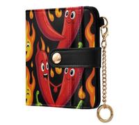 Yuiboo Vintage Parisian Print Ladies Classic Foldable Wallet Unique Waterproof RFID Blocking as Gift, Chili Fire Hot, One Size, Art Deco