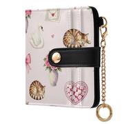 Yuiboo Vintage Parisian Print Ladies Classic Foldable Wallet Unique Waterproof RFID Blocking as Gift, Vintage Parisian Print, One Size, Art Deco