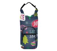 Yuiboo Water Bottle Carrier Bag & Case Colorful Cute Christmas Elements Blue Water Carrier for Walking Waterbottle Holder,Fits 20 oz, 24 oz, 32 oz,40 oz bottles