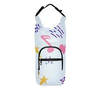 Yuiboo Water Bottle Carriers Valentine's Day Peach Musical Notes Doodles Blue Foldable Water Bottle Carrier for Walking Water Bottle Accessories,Fits 20 oz, 24 oz, 32 oz,40 oz bottles